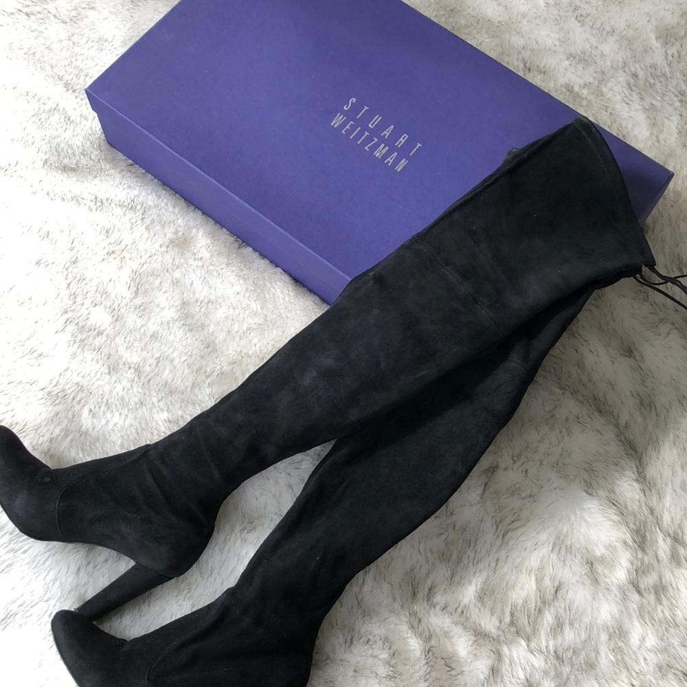 Used Highland Black Suede Over The Knee Boots